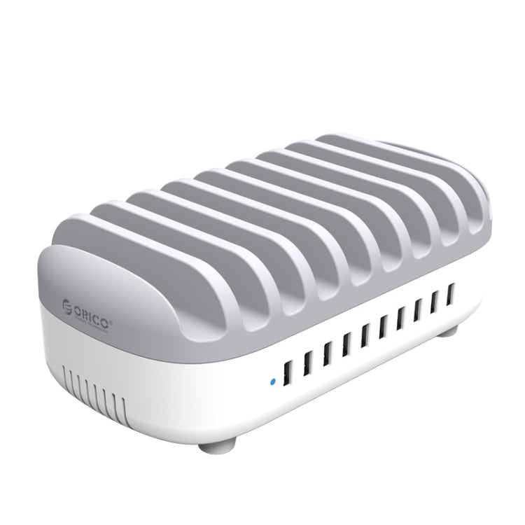 ORICO DUK-10P 120W 10 USB Ports Smart Charging Station with Phone & Tablet Stand, UK Plug(White) - free shipping - PMC Jewellery - Order now!