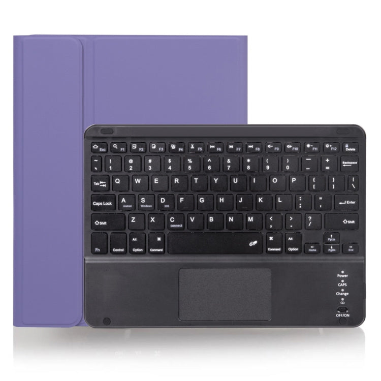 X-11BC Skin Plain Texture Detachable Bluetooth Keyboard Tablet Case for iPad Pro 11 inch 2020 / 2018, with Touchpad & Pen Slot(Light Purple) - For iPad Pro by PMC TechLife | Online Shopping South Africa | PMC TechLife