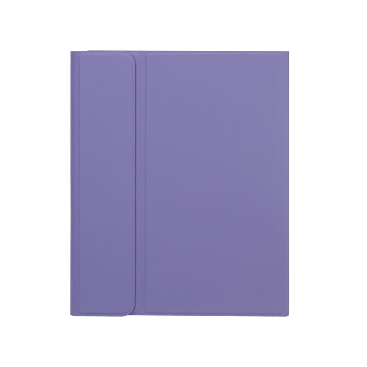 X-11BC Skin Plain Texture Detachable Bluetooth Keyboard Tablet Case for iPad Pro 11 inch 2020 / 2018, with Touchpad & Pen Slot(Light Purple) - For iPad Pro by PMC TechLife | Online Shopping South Africa | PMC TechLife