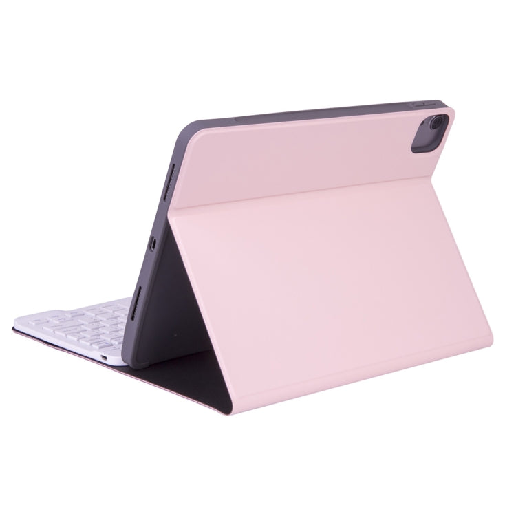 X-11B Skin Plain Texture Detachable Bluetooth Keyboard Tablet Case for iPad Pro 11 inch 2020 / 2018, with Pen Slot (Pink) - For iPad Pro by PMC TechLife | Online Shopping South Africa | PMC TechLife