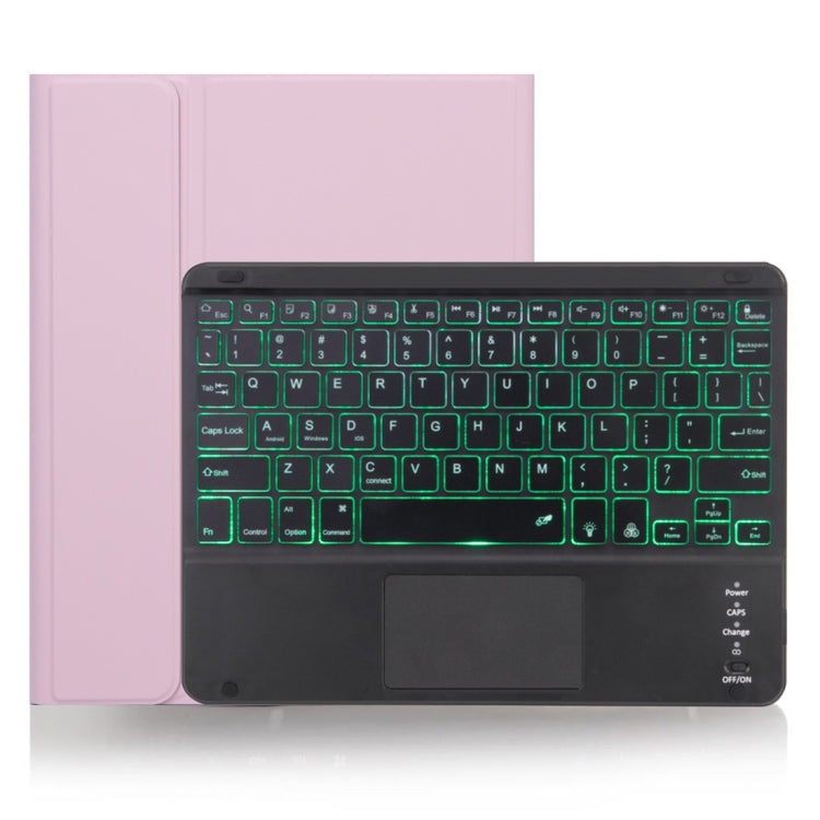X-11BCS Skin Plain Texture Detachable Bluetooth Keyboard Tablet Case for iPad Pro 11 inch 2020 / 2018, with Touchpad & Pen Slot & Backlight (Pink) - For iPad Pro by PMC TechLife | Online Shopping South Africa | PMC TechLife