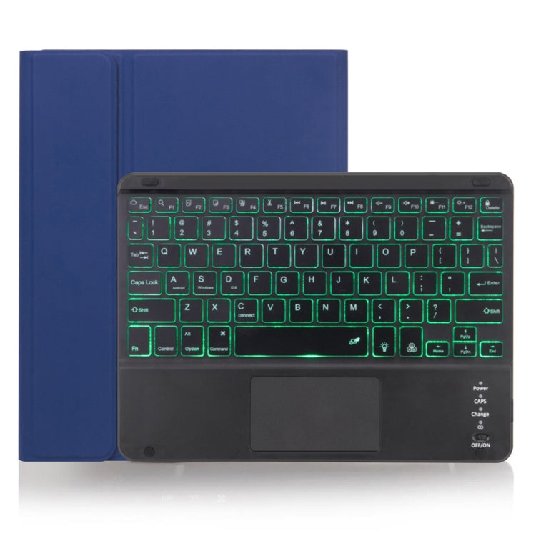 X-11BCS Skin Plain Texture Detachable Bluetooth Keyboard Tablet Case for iPad Pro 11 inch 2020 / 2018, with Touchpad & Pen Slot & Backlight (Blue) - For iPad Pro by PMC TechLife | Online Shopping South Africa | PMC TechLife