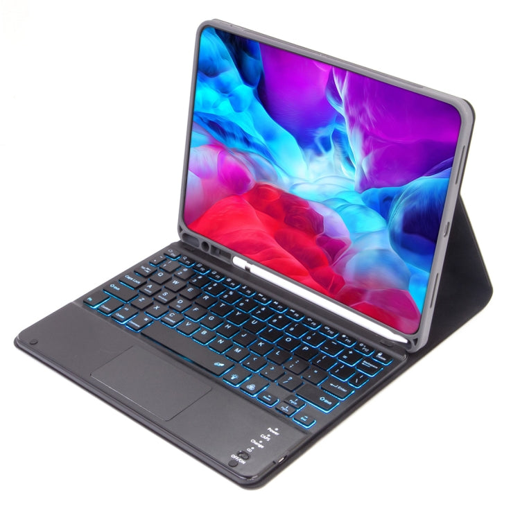 X-11BCS Skin Plain Texture Detachable Bluetooth Keyboard Tablet Case for iPad Pro 11 inch 2020 / 2018, with Touchpad & Pen Slot & Backlight (Blue) - For iPad Pro by PMC TechLife | Online Shopping South Africa | PMC TechLife