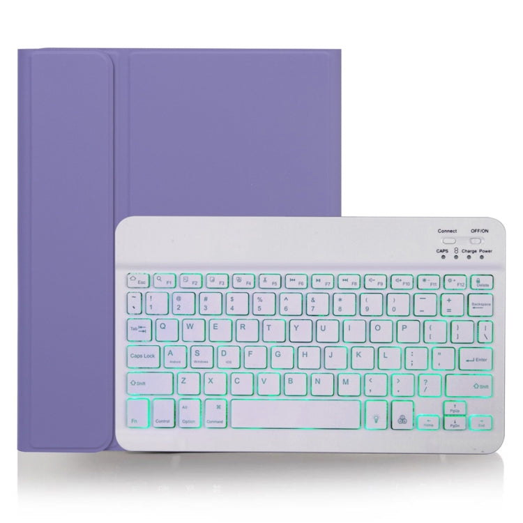 X-11BS Skin Plain Texture Detachable Bluetooth Keyboard Tablet Case for iPad Pro 11 inch 2020 / 2018, with Pen Slot & Backlight (Light Purple) - For iPad Pro by PMC TechLife | Online Shopping South Africa | PMC TechLife