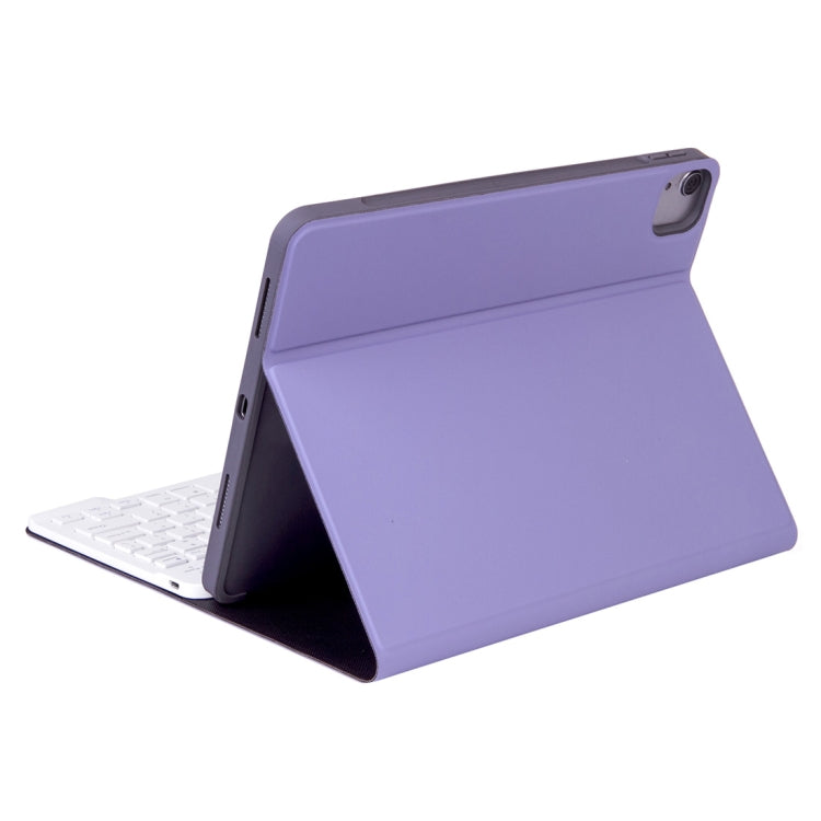 X-11BS Skin Plain Texture Detachable Bluetooth Keyboard Tablet Case for iPad Pro 11 inch 2020 / 2018, with Pen Slot & Backlight (Light Purple) - For iPad Pro by PMC TechLife | Online Shopping South Africa | PMC TechLife