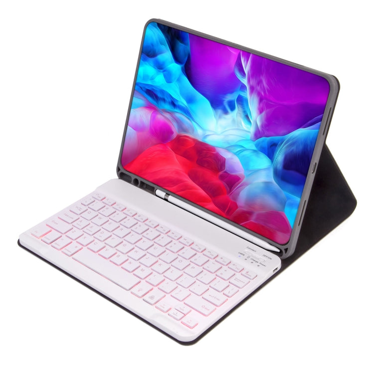 X-11BS Skin Plain Texture Detachable Bluetooth Keyboard Tablet Case for iPad Pro 11 inch 2020 / 2018, with Pen Slot & Backlight (Light Purple) - For iPad Pro by PMC TechLife | Online Shopping South Africa | PMC TechLife