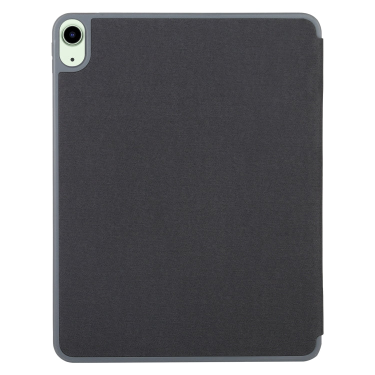 Mutural YASHI Series TPU + PU Cloth Pattern Texture Horizontal Flip Leather Case with Three-folding Holder & Pen Slot & Wake-up / Sleep Function For iPad Air 2022 / 2020 10.9(Black) - free shipping - PMc TechLife - Order now!