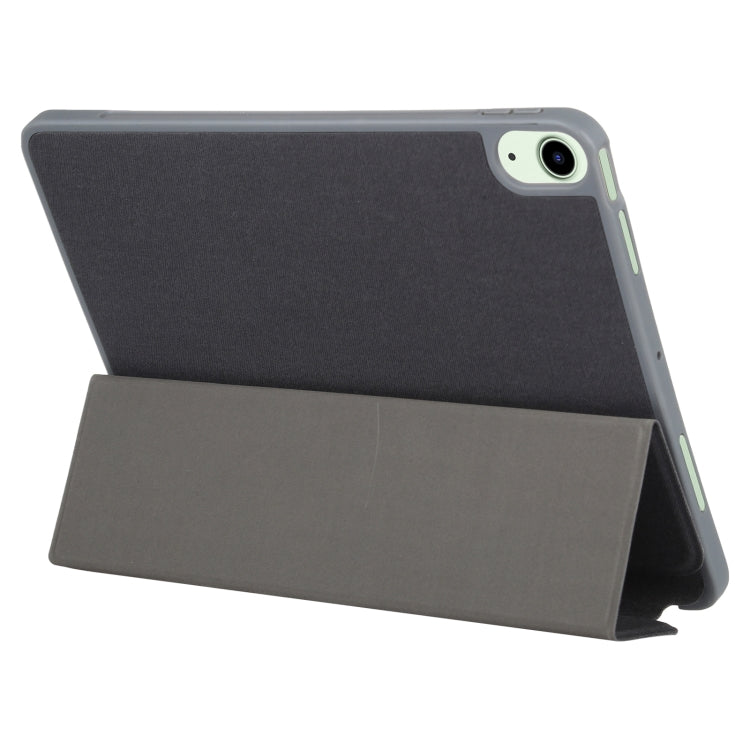 Mutural YASHI Series TPU + PU Cloth Pattern Texture Horizontal Flip Leather Case with Three-folding Holder & Pen Slot & Wake-up / Sleep Function For iPad Air 2022 / 2020 10.9(Black) - free shipping - PMc TechLife - Order now!