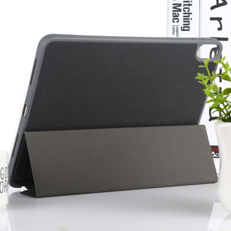 Mutural YASHI Series TPU + PU Cloth Pattern Texture Horizontal Flip Leather Case with Three-folding Holder & Pen Slot & Wake-up / Sleep Function For iPad Air 2022 / 2020 10.9(Black) - free shipping - PMc TechLife - Order now!