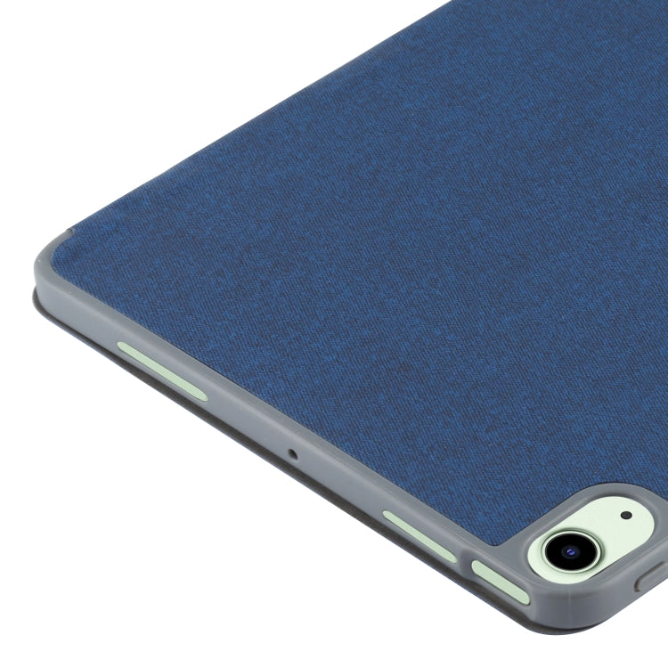 Mutural YASHI Series TPU + PU Cloth Pattern Texture Horizontal Flip Leather Case with Three-folding Holder & Pen Slot & Wake-up / Sleep Function For iPad Air 2022 / 2020 10.9(Blue) - free shipping - PMc TechLife - Order now!