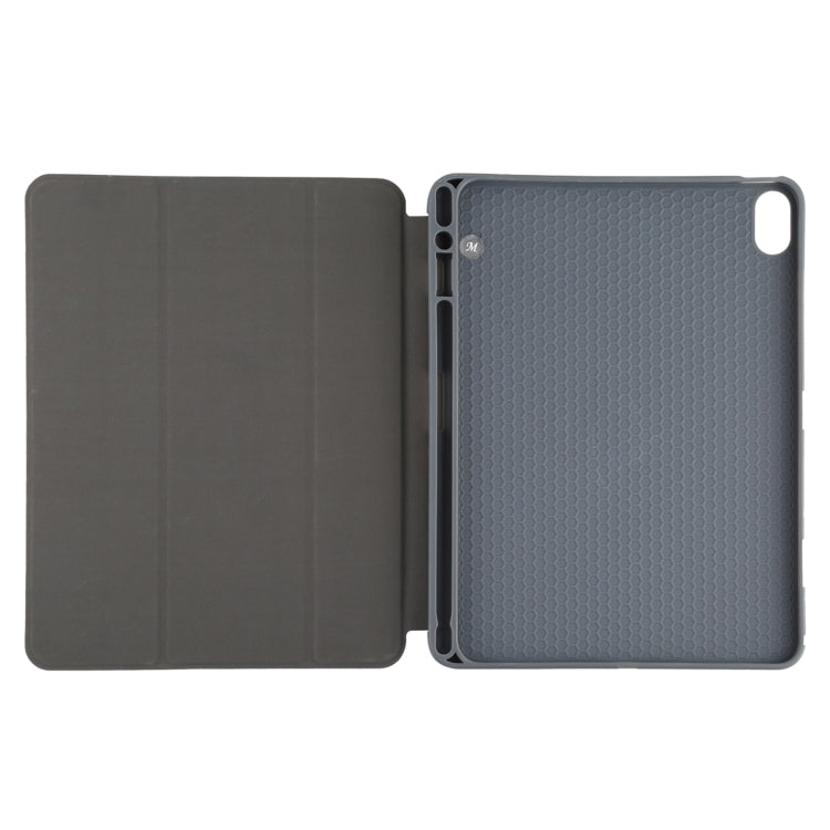 Mutural YASHI Series TPU + PU Cloth Pattern Texture Horizontal Flip Leather Case with Three-folding Holder & Pen Slot & Wake-up / Sleep Function For iPad Air 2022 / 2020 10.9(Red) - free shipping - PMc TechLife - Order now!