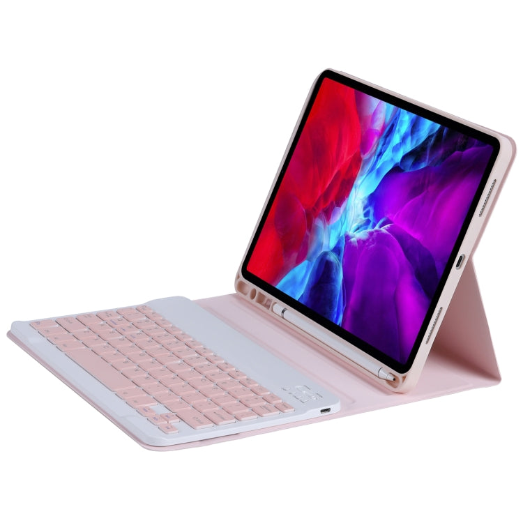C-11B Detachable Candy Color Bluetooth Keyboard Leather Tablet Case with Pen Slot & Holder for iPad Pro 11 2022 / 2021 / Air 5 / Air 4 (Pink) - For iPad Pro by PMC TechLife | Online Shopping South Africa | PMC TechLife | Buy Now Pay Later Mobicred