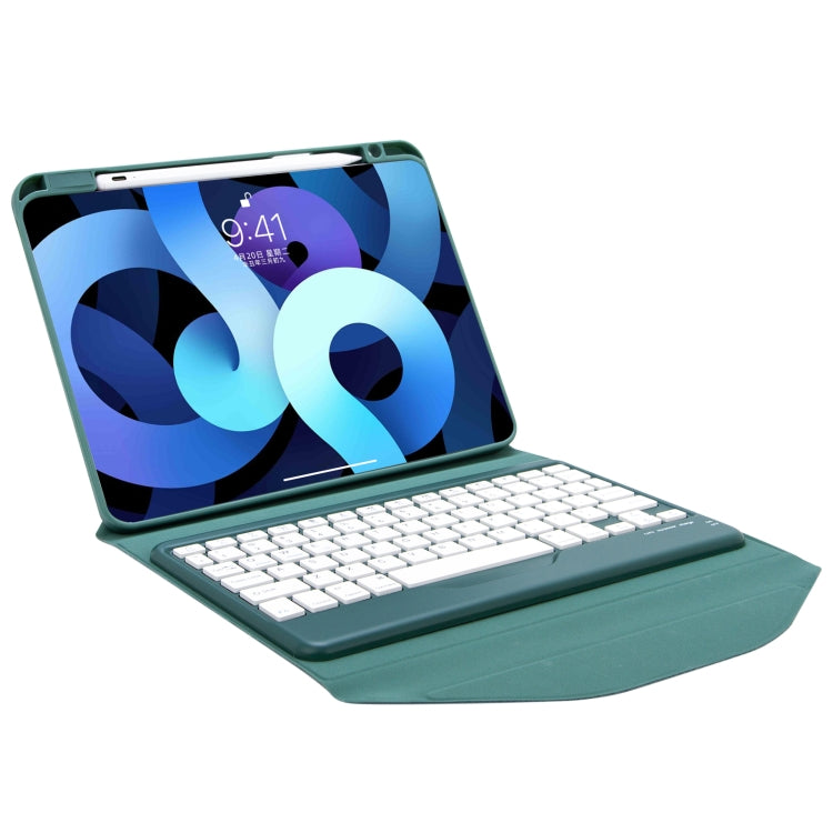 Z098B Pen Slot Bluetooth Keyboard Leather Tablet Case For iPad Air 11 2025/2024/2022/2020 (Green) - For iPad Air by PMC TechLife | Online Shopping South Africa | PMC TechLife | Buy Now Pay Later Mobicred