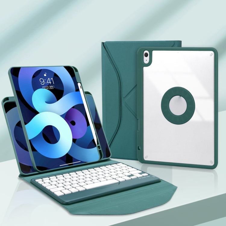 Z098B Pen Slot Bluetooth Keyboard Leather Tablet Case For iPad Air 11 2025/2024/2022/2020 (Green) - For iPad Air by PMC TechLife | Online Shopping South Africa | PMC TechLife | Buy Now Pay Later Mobicred