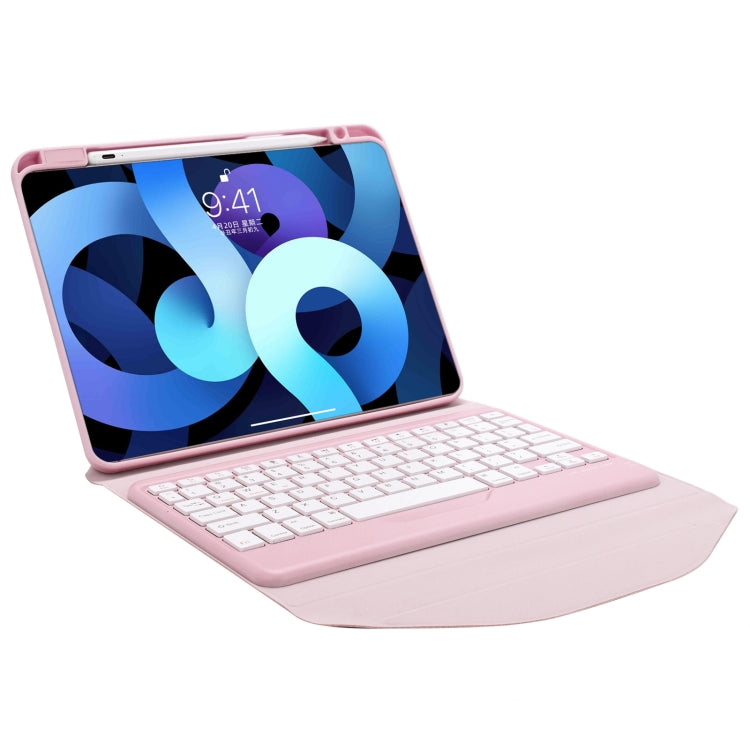 Z11B Pen Slot Bluetooth Keyboard Leather Tablet Case For iPad Pro 11 2021/2020/2018 (Pink) - For iPad Pro by PMC TechLife | Online Shopping South Africa | PMC TechLife