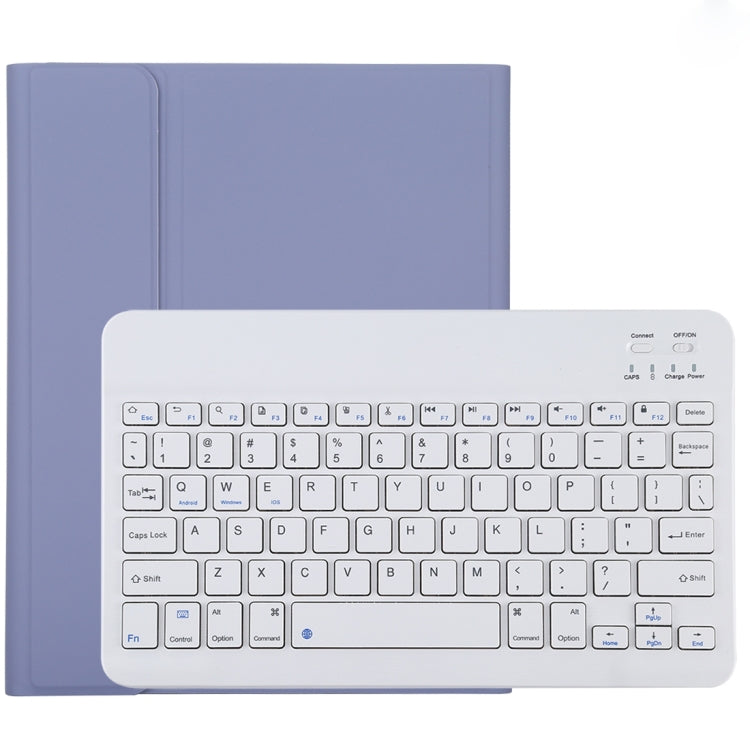 TG11B Detachable Bluetooth White Keyboard + Microfiber Leather Tablet Case for iPad Pro 11 inch (2020), with Pen Slot & Holder (Purple) - For iPad Pro by PMC TechLife | Online Shopping South Africa | PMC TechLife