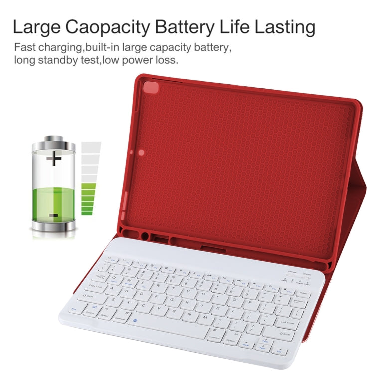 TG11B Detachable Bluetooth White Keyboard + Microfiber Leather Tablet Case for iPad Pro 11 inch (2020), with Pen Slot & Holder (Red) - free shipping - PMC TechLife - Order now!