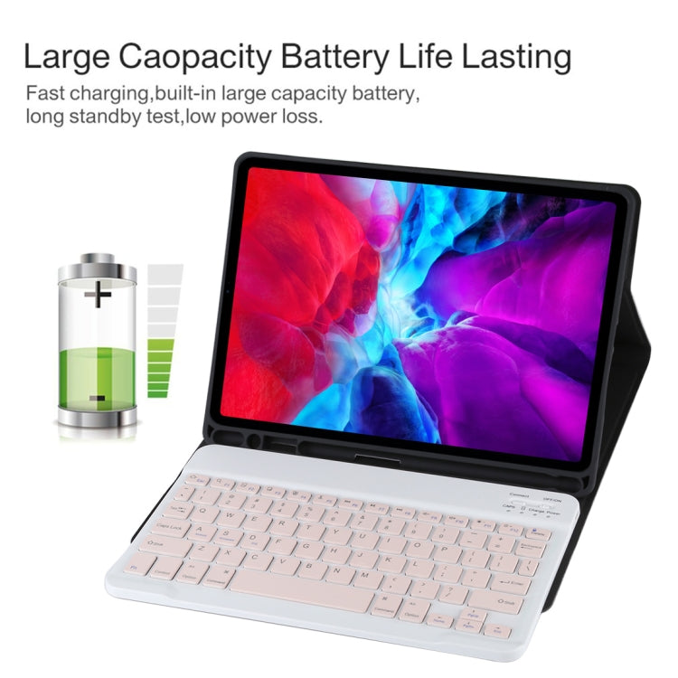 TG11B Detachable Bluetooth Pink Keyboard + Microfiber Leather Tablet Case for iPad Pro 11 inch (2020), with Pen Slot & Holder (Black) - For iPad Pro by PMC TechLife | Online Shopping South Africa | PMC TechLife