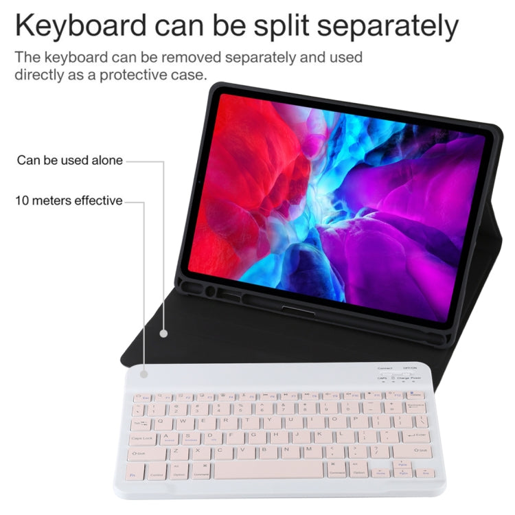 TG11B Detachable Bluetooth Pink Keyboard + Microfiber Leather Tablet Case for iPad Pro 11 inch (2020), with Pen Slot & Holder (Black) - For iPad Pro by PMC TechLife | Online Shopping South Africa | PMC TechLife