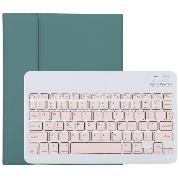 TG11B Detachable Bluetooth Pink Keyboard + Microfiber Leather Tablet Case for iPad Pro 11 inch (2020), with Pen Slot & Holder (Dark Green) - For iPad Pro by PMC TechLife | Online Shopping South Africa | PMC TechLife