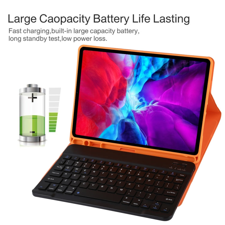 TG11B Detachable Bluetooth Black Keyboard + Microfiber Leather Tablet Case for iPad Pro 11 inch (2020), with Pen Slot & Holder (Orange) - For iPad Pro by PMC TechLife | Online Shopping South Africa | PMC TechLife