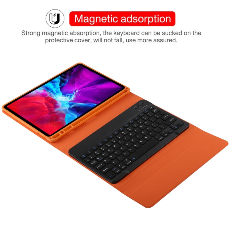 TG11B Detachable Bluetooth Black Keyboard + Microfiber Leather Tablet Case for iPad Pro 11 inch (2020), with Pen Slot & Holder (Orange) - For iPad Pro by PMC TechLife | Online Shopping South Africa | PMC TechLife