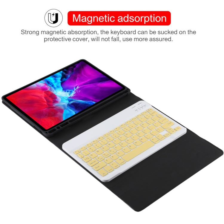 TG11B Detachable Bluetooth Yellow Keyboard + Microfiber Leather Tablet Case for iPad Pro 11 inch (2020), with Pen Slot & Holder (Black) - For iPad Pro by PMC TechLife | Online Shopping South Africa | PMC TechLife