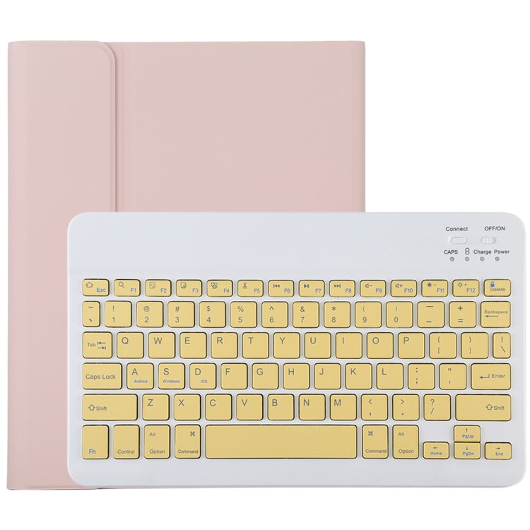 TG11B Detachable Bluetooth Yellow Keyboard + Microfiber Leather Tablet Case for iPad Pro 11 inch (2020), with Pen Slot & Holder (Pink) - free shipping - PMC TechLife - Order now!