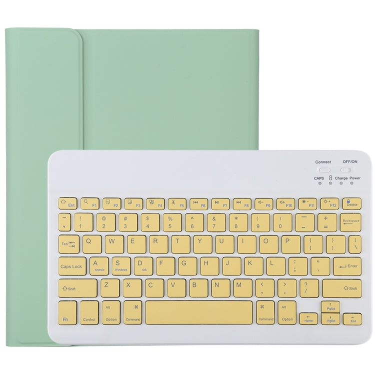 TG11B Detachable Bluetooth Yellow Keyboard + Microfiber Leather Tablet Case for iPad Pro 11 inch (2020), with Pen Slot & Holder (Green) - free shipping - PMC TechLife - Order now!