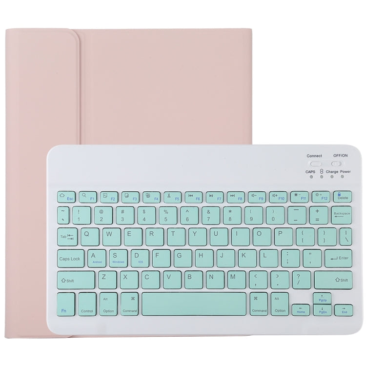 TG11B Detachable Bluetooth Green Keyboard + Microfiber Leather Tablet Case for iPad Pro 11 inch (2020), with Pen Slot & Holder (Pink) - For iPad Pro by PMC TechLife | Online Shopping South Africa | PMC TechLife