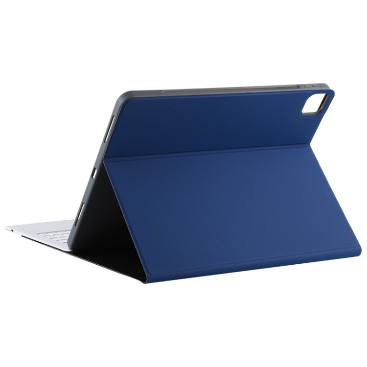 T129 Detachable Bluetooth White Keyboard Microfiber Leather Tablet Case for iPad Pro 12.9 inch (2020), with Holder (Blue) - For iPad Pro by PMC Jewellery | Online Shopping South Africa | PMC Jewellery | Buy Now Pay Later Mobicred