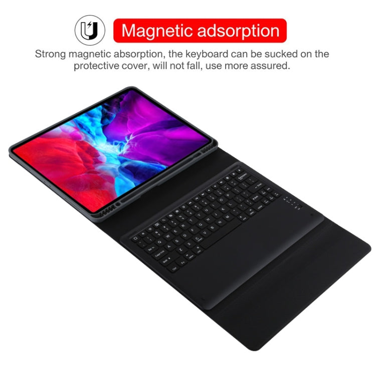 T129 Detachable Bluetooth Black Keyboard Microfiber Leather Tablet Case for iPad Pro 12.9 inch (2020), with Holder (Purple) - For iPad Pro by PMC TechLife | Online Shopping South Africa | PMC TechLife
