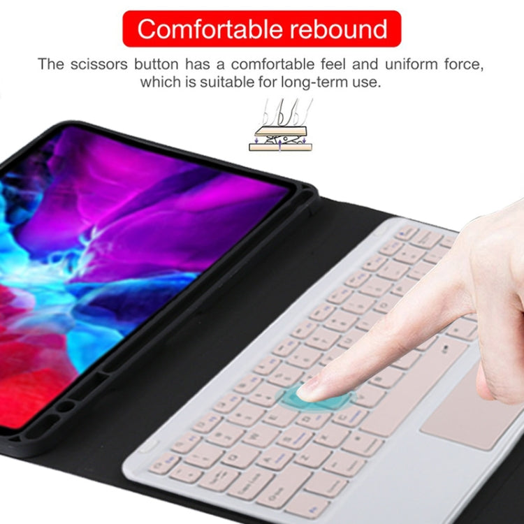 TG11BC Detachable Bluetooth Pink Keyboard Microfiber Leather Tablet Case for iPad Pro 11 inch (2020), with Touchpad & Pen Slot & Holder (Black) - For iPad Pro by PMC TechLife | Online Shopping South Africa | PMC TechLife