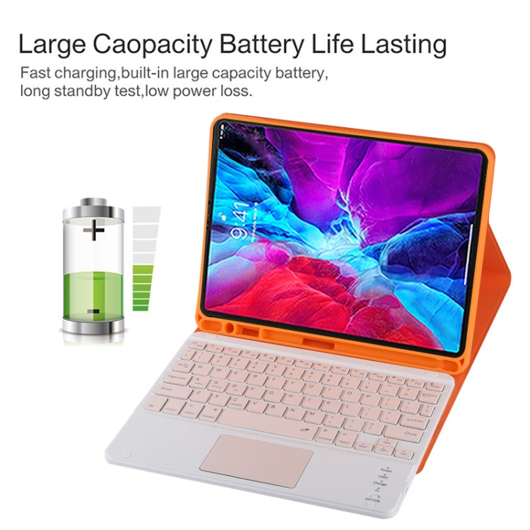 TG11BC Detachable Bluetooth Pink Keyboard Microfiber Leather Tablet Case for iPad Pro 11 inch (2020), with Touchpad & Pen Slot & Holder (Orange) - For iPad Pro by PMC TechLife | Online Shopping South Africa | PMC TechLife