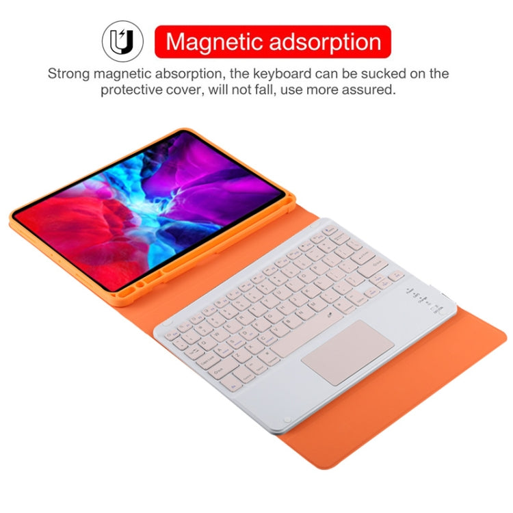 TG11BC Detachable Bluetooth Pink Keyboard Microfiber Leather Tablet Case for iPad Pro 11 inch (2020), with Touchpad & Pen Slot & Holder (Orange) - For iPad Pro by PMC TechLife | Online Shopping South Africa | PMC TechLife