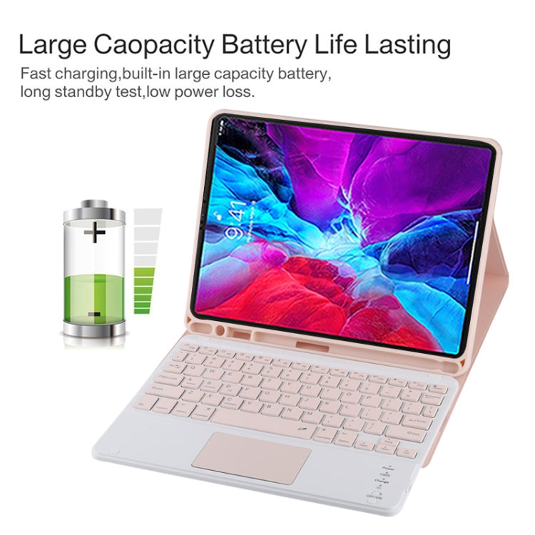 TG11BC Detachable Bluetooth Pink Keyboard Microfiber Leather Tablet Case for iPad Pro 11 inch (2020), with Touchpad & Pen Slot & Holder (Pink) - For iPad Pro by PMC TechLife | Online Shopping South Africa | PMC TechLife