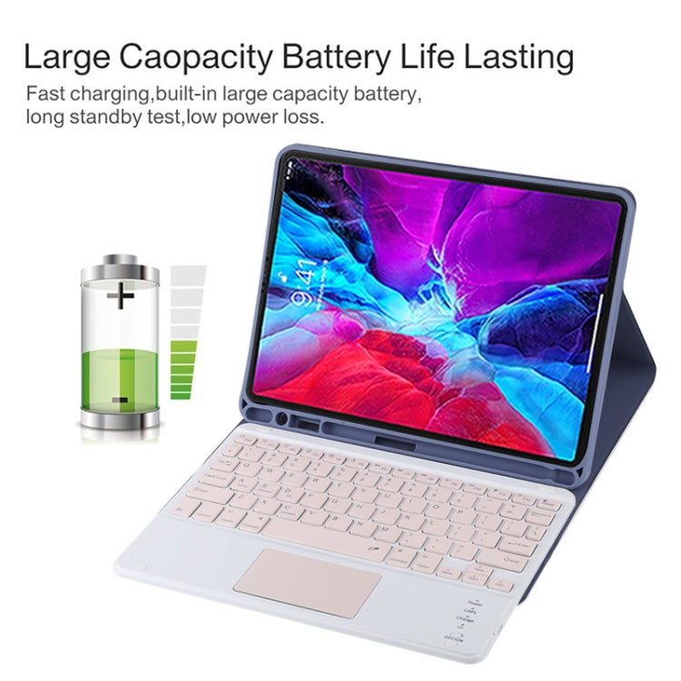 TG11BC Detachable Bluetooth Pink Keyboard Microfiber Leather Tablet Case for iPad Pro 11 inch (2020), with Touchpad & Pen Slot & Holder (Purple) - For iPad Pro by PMC TechLife | Online Shopping South Africa | PMC TechLife