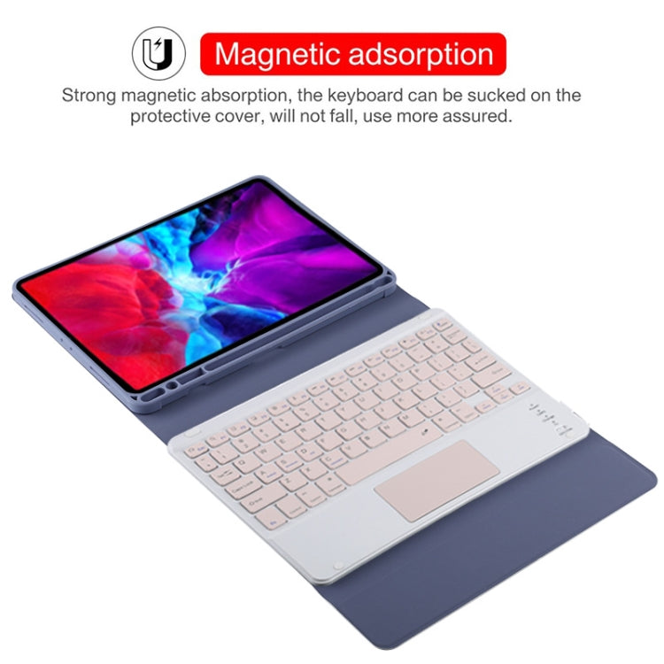 TG11BC Detachable Bluetooth Pink Keyboard Microfiber Leather Tablet Case for iPad Pro 11 inch (2020), with Touchpad & Pen Slot & Holder (Purple) - For iPad Pro by PMC TechLife | Online Shopping South Africa | PMC TechLife