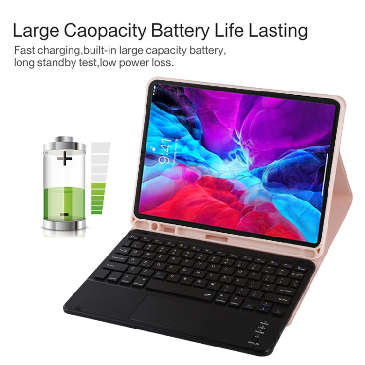 TG11BC Detachable Bluetooth Black Keyboard Microfiber Leather Tablet Case for iPad Pro 11 inch (2020), with Touchpad & Pen Slot & Holder (Pink) - For iPad Pro by PMC TechLife | Online Shopping South Africa | PMC TechLife