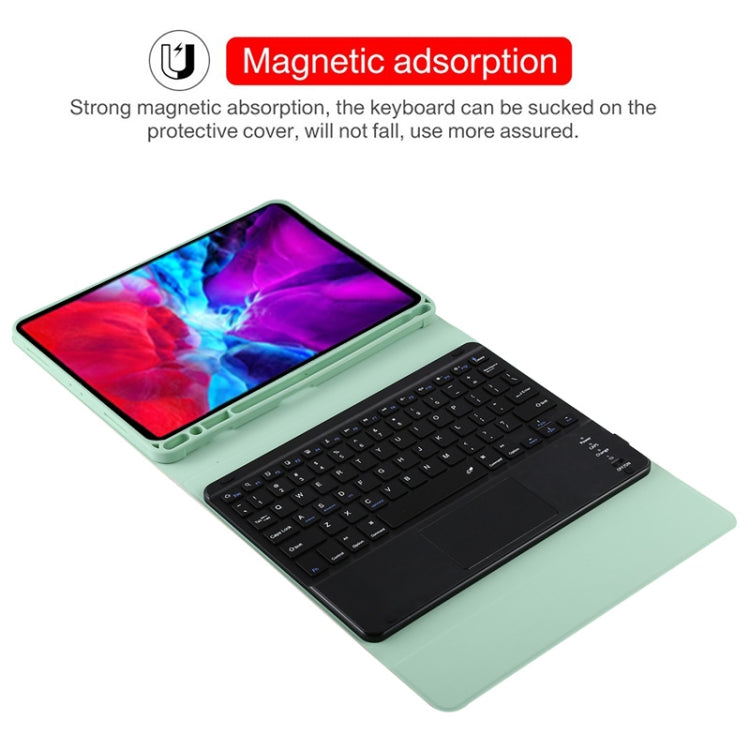 TG11BC Detachable Bluetooth Black Keyboard Microfiber Leather Tablet Case for iPad Pro 11 inch (2020), with Touchpad & Pen Slot & Holder (Green) - For iPad Pro by PMC TechLife | Online Shopping South Africa | PMC TechLife | Buy Now Pay Later Mobicred