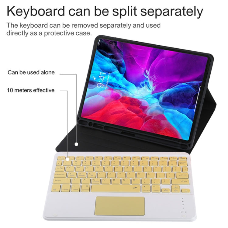TG11BC Detachable Bluetooth Yellow Keyboard Microfiber Leather Tablet Case for iPad Pro 11 inch (2020), with Touchpad & Pen Slot & Holder (Black) - For iPad Pro by PMC TechLife | Online Shopping South Africa | PMC TechLife