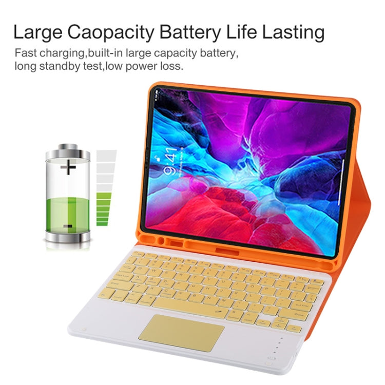 TG11BC Detachable Bluetooth Yellow Keyboard Microfiber Leather Tablet Case for iPad Pro 11 inch (2020), with Touchpad & Pen Slot & Holder (Orange) - For iPad Pro by PMC TechLife | Online Shopping South Africa | PMC TechLife