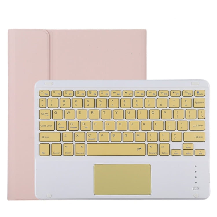 TG11BC Detachable Bluetooth Yellow Keyboard Microfiber Leather Tablet Case for iPad Pro 11 inch (2020), with Touchpad & Pen Slot & Holder (Pink) - free shipping - PMC TechLife - Order now!