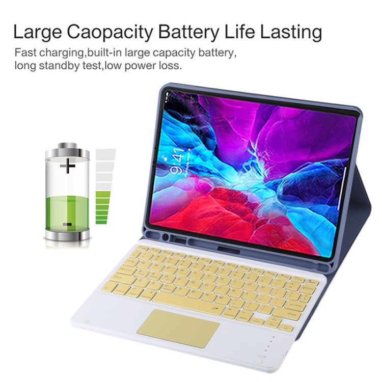 TG11BC Detachable Bluetooth Yellow Keyboard Microfiber Leather Tablet Case for iPad Pro 11 inch (2020), with Touchpad & Pen Slot & Holder (Purple) - For iPad Pro by PMC TechLife | Online Shopping South Africa | PMC TechLife