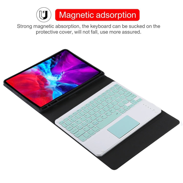 TG11BC Detachable Bluetooth Green Keyboard Microfiber Leather Tablet Case for iPad Pro 11 inch (2020), with Touchpad & Pen Slot & Holder (Black) - For iPad Pro by PMC TechLife | Online Shopping South Africa | PMC TechLife