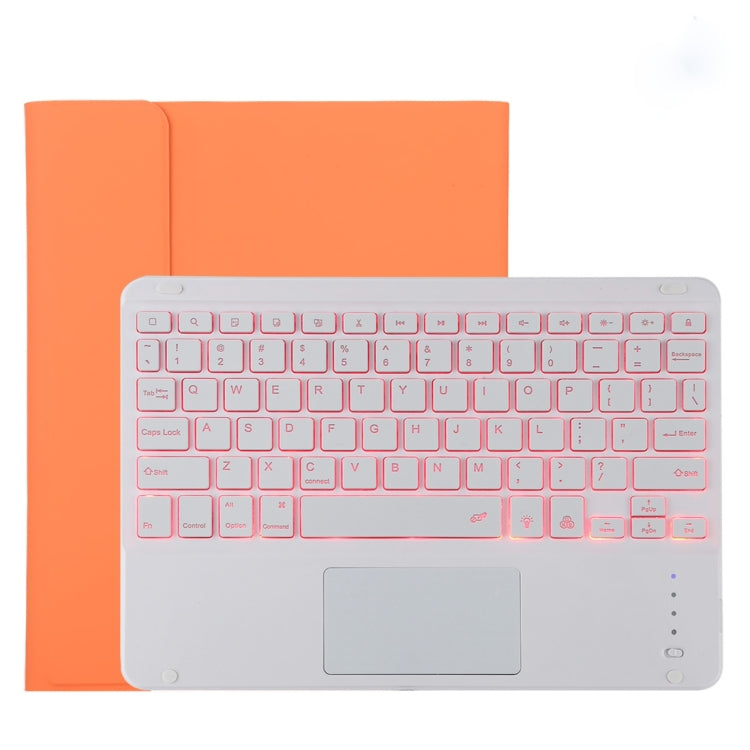 TG11BCS Detachable Bluetooth White Keyboard Microfiber Leather Tablet Case for iPad Pro 11 inch (2020), with Backlight & Touchpad & Pen Slot & Holder (Orange) - For iPad Pro by PMC TechLife | Online Shopping South Africa | PMC TechLife | Buy Now Pay Later Mobicred