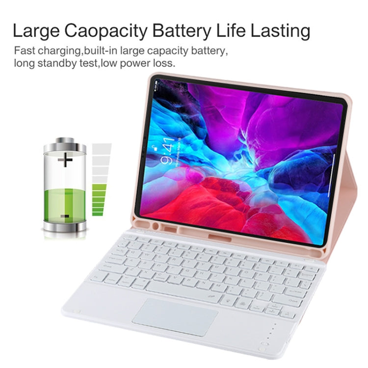 TG11BCS Detachable Bluetooth White Keyboard Microfiber Leather Tablet Case for iPad Pro 11 inch (2020), with Backlight & Touchpad & Pen Slot & Holder (Pink) - For iPad Pro by PMC TechLife | Online Shopping South Africa | PMC TechLife
