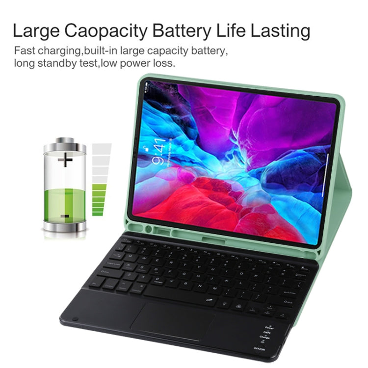TG11BCS Detachable Bluetooth Black Keyboard Microfiber Leather Tablet Case for iPad Pro 11 inch (2020), with Backlight & Touchpad & Pen Slot & Holder (Green) - For iPad Pro by PMC TechLife | Online Shopping South Africa | PMC TechLife
