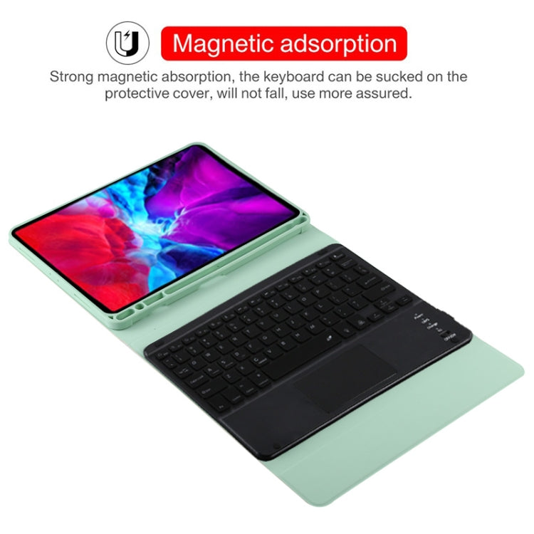 TG11BCS Detachable Bluetooth Black Keyboard Microfiber Leather Tablet Case for iPad Pro 11 inch (2020), with Backlight & Touchpad & Pen Slot & Holder (Green) - For iPad Pro by PMC TechLife | Online Shopping South Africa | PMC TechLife