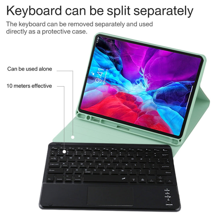 TG11BCS Detachable Bluetooth Black Keyboard Microfiber Leather Tablet Case for iPad Pro 11 inch (2020), with Backlight & Touchpad & Pen Slot & Holder (Green) - For iPad Pro by PMC TechLife | Online Shopping South Africa | PMC TechLife